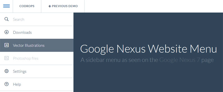 GoogleNexusWebsiteMenu-jquery-plugin